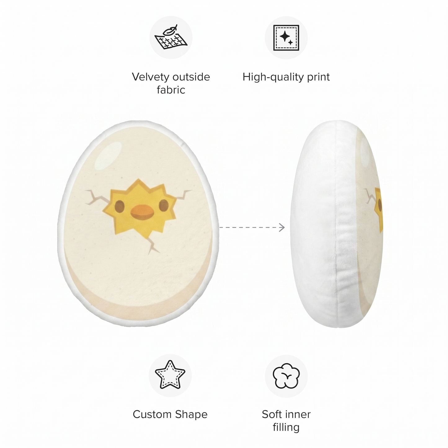 Kissy First Peep Pillow – Hug to Help Kissy Hatch (10” / 16” / 22”)