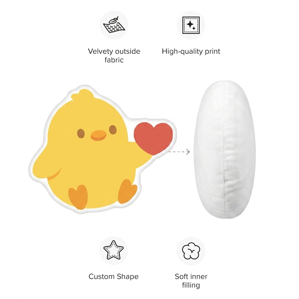 Kissy Heart Hug Pillow – A Little Love to Hold (10” / 16” / 22”)