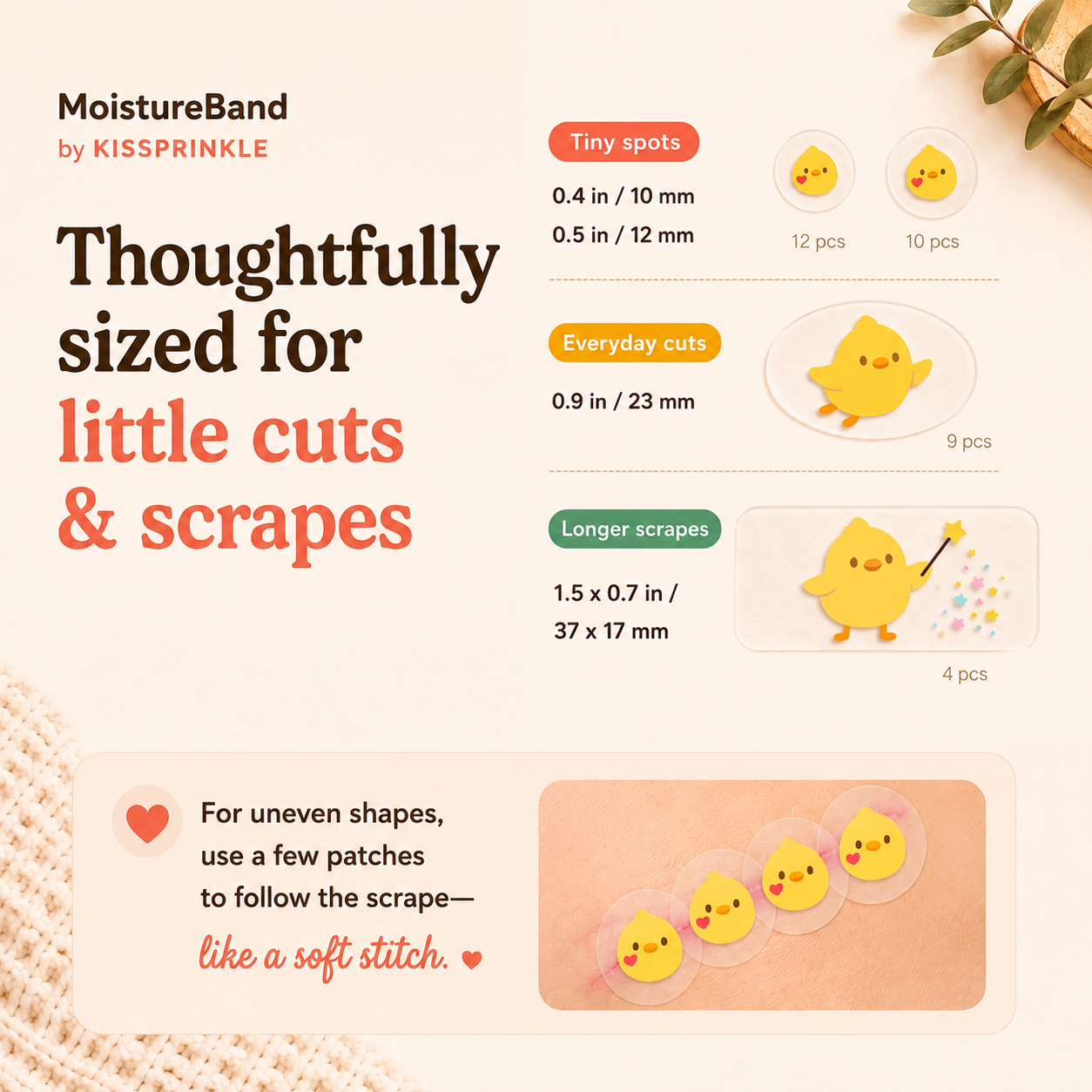 MoistureBand Hydrocolloid Bandages for Kids (35 Count)