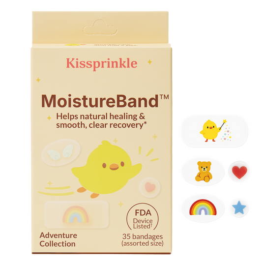 MoistureBand hydrocolloid bandages for kids package designed for minor cuts and scrapes